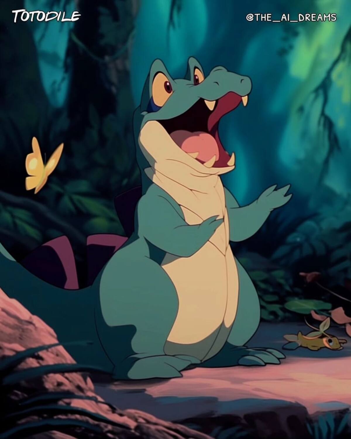 Totodile en versión Disney según una IA