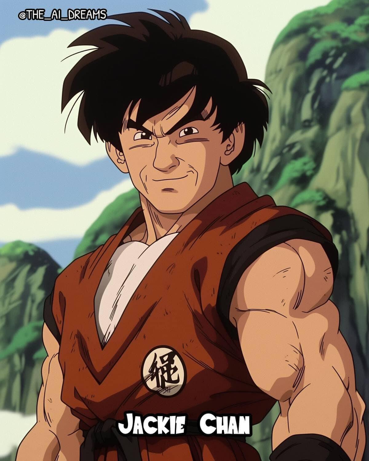 Así se vería Jackie Chan en estilo de DBZ según una IA