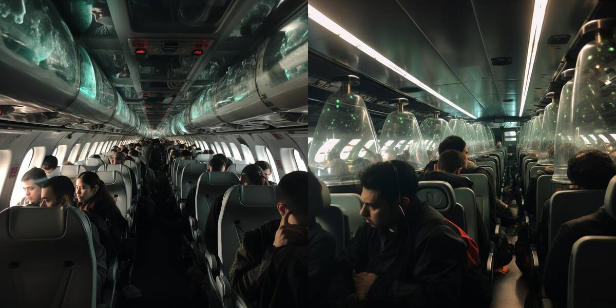 El área de equipaje de mano llevará las maletas a una bodega escondida, mientras que los pasajeros podrán gozar de "duchas" de aire para mayor comodida.