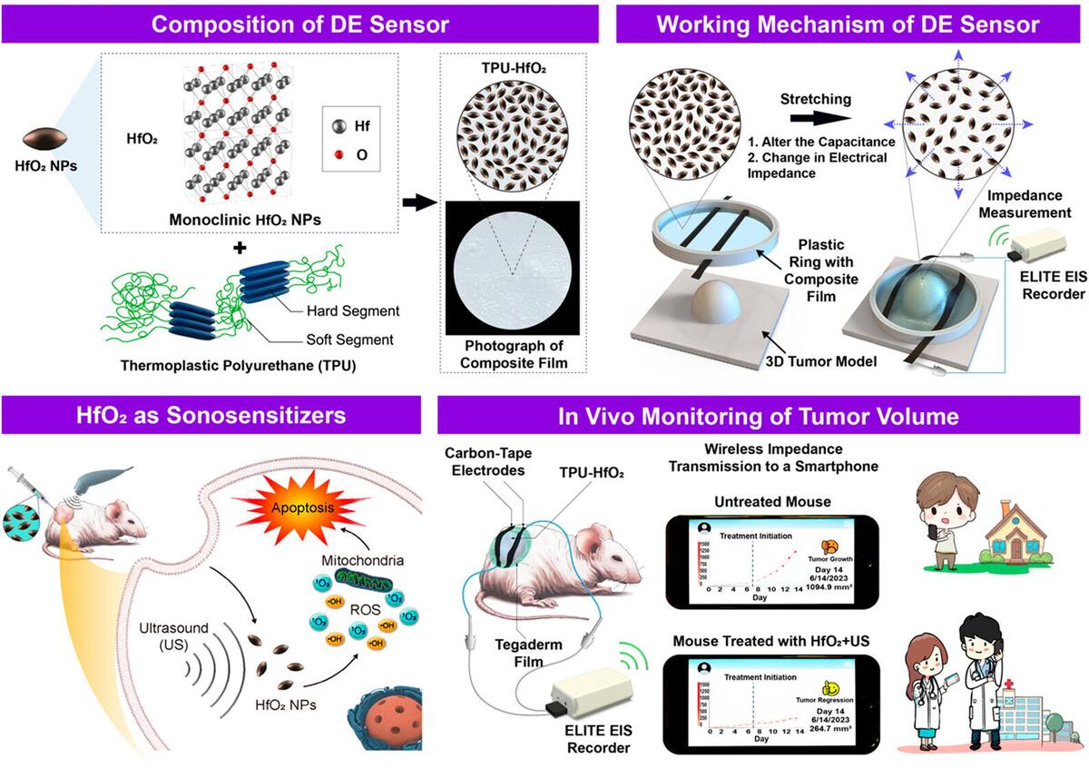 El parche cutáneo, que monitoriza tumores bajo la piel de forma precisa, ofrecería una alternativa simple y accesible para evaluar tratamientos. Fuente: ACS Nano (2024). DOI: 10.1021/acsnano.3c11346