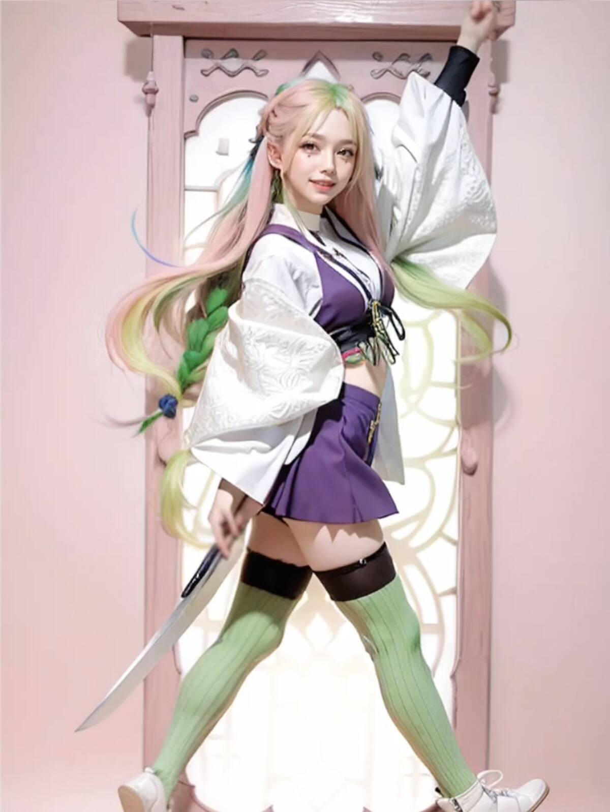 Así se vería Kanroji Mitsuri de Demon Slayer en la vida real según la inteligencia artificial | Aiworld83