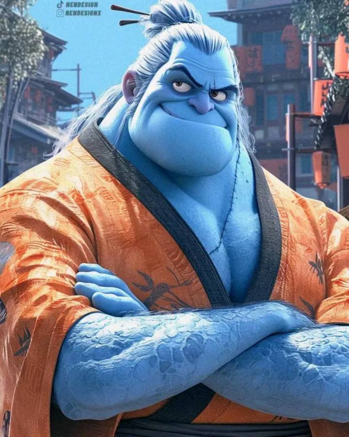 Jimbei en estilo Pixar según una IA