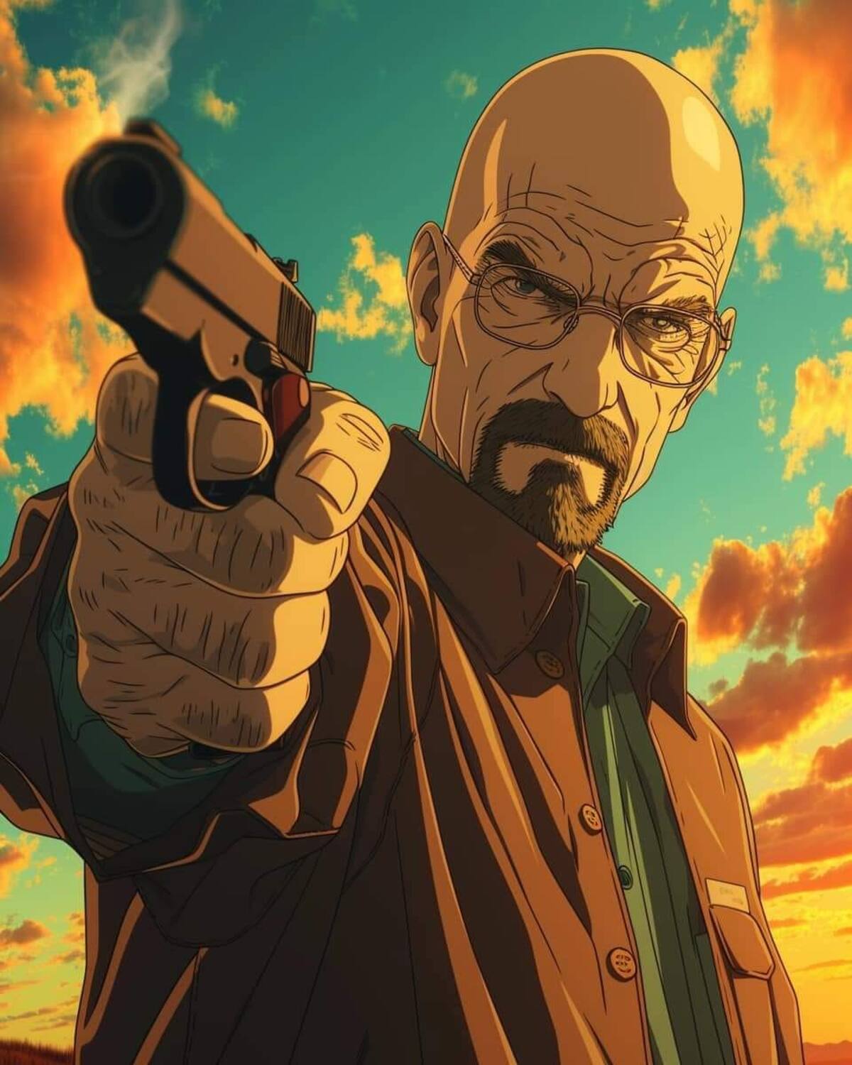 Walter white en versión anime según una IA