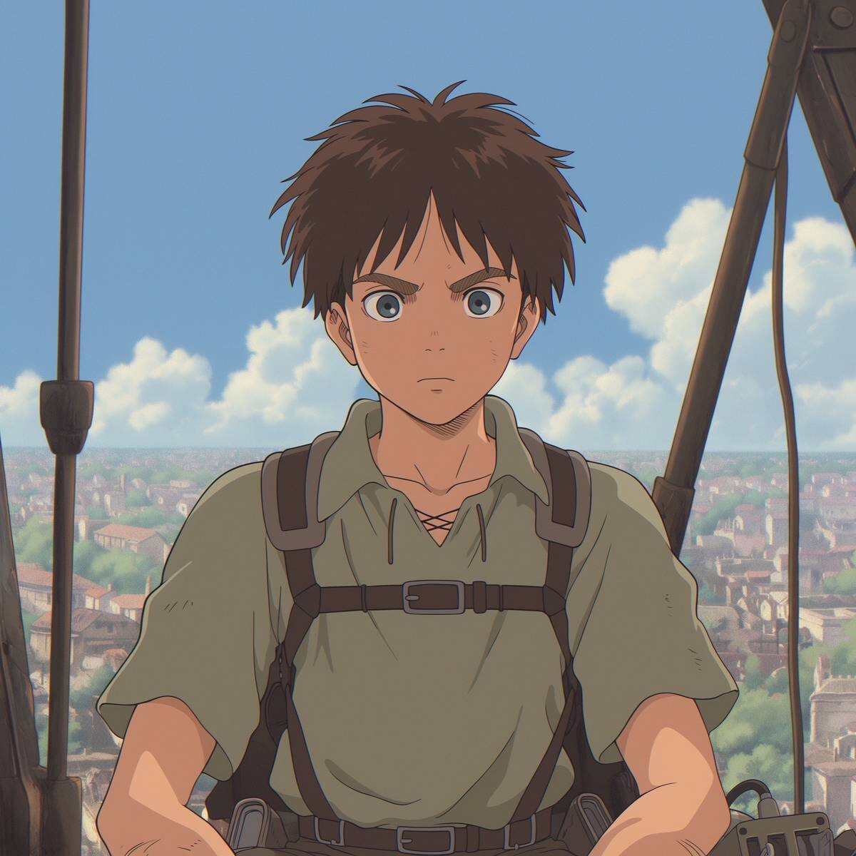 Eren en versión Ghibli según una IA