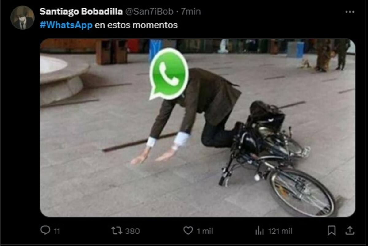La palabra "WhatsApp" obtuvo más de 30 mil menciones en Twitter este martes tras la caída de la aplicación de Meta. Fuente: Captura de pantalla.
