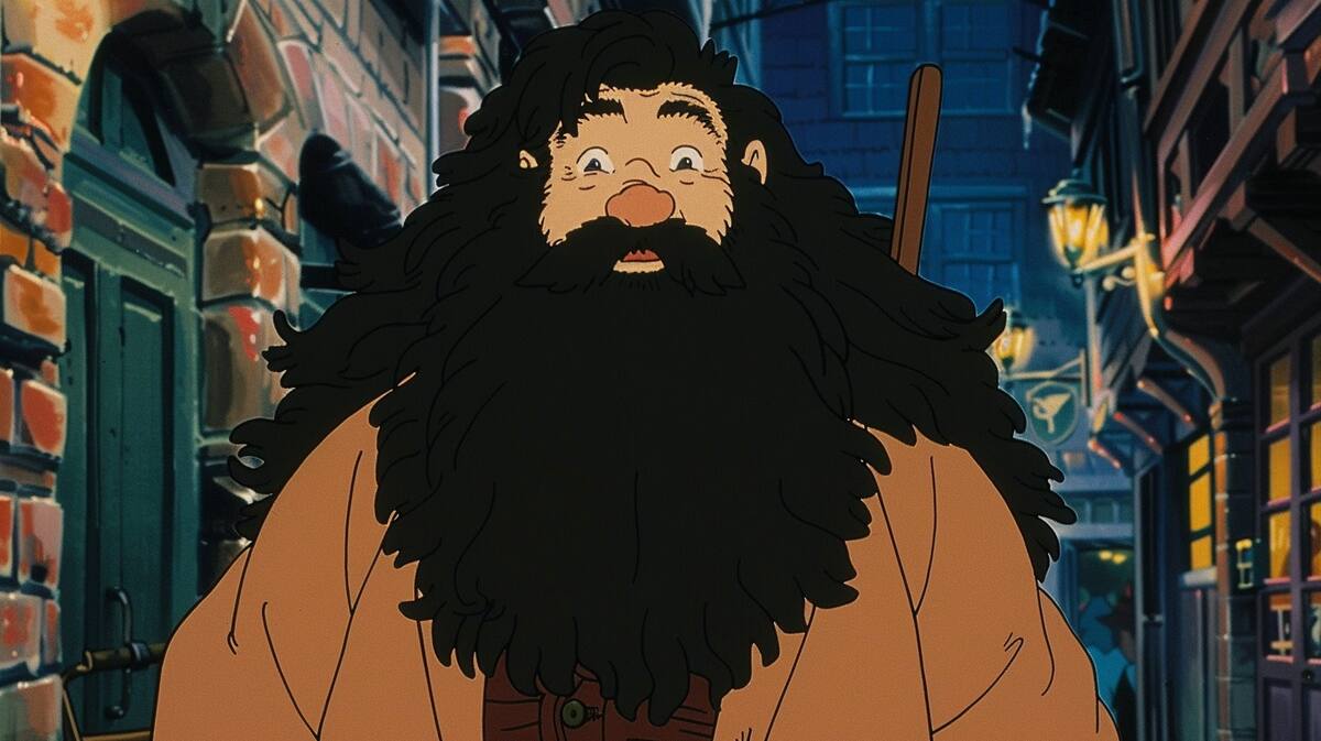 Hagrid en estilo anime según una inteligencia artificial