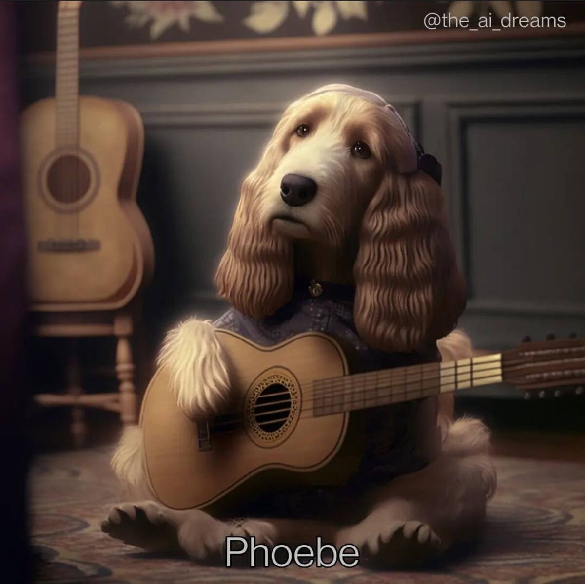 Phoebe de Friends en estilo cachorro según una IA