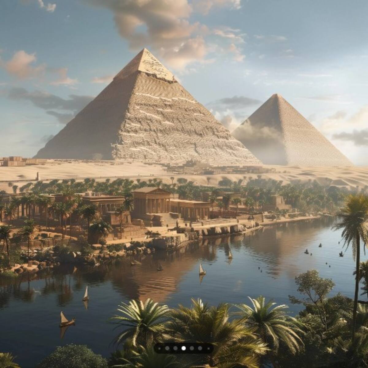 Las Pirámides de Guiza: Monumentos impresionantes construidos hace más de 4,500 años en Egipto, son el único vestigio restante de las Siete Maravillas del Mundo Antiguo.