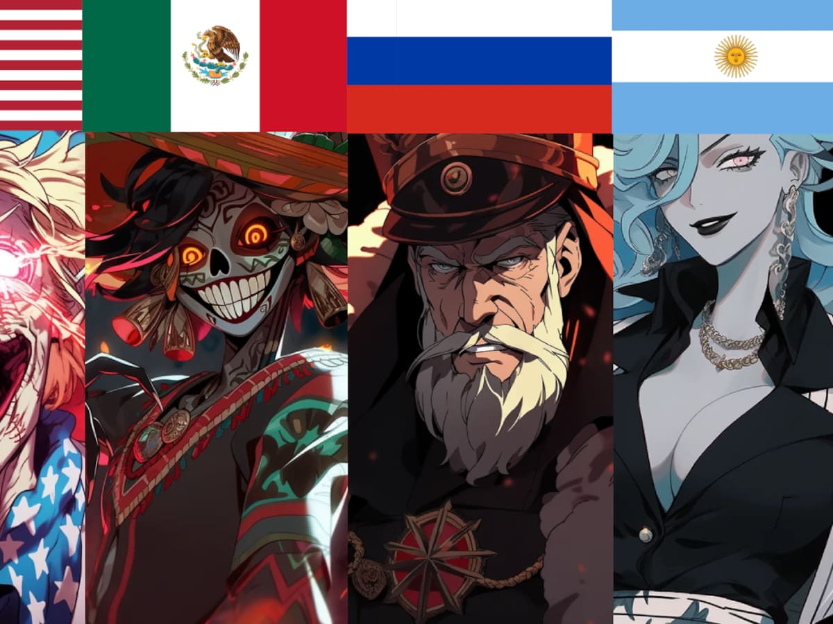 Así se verían los países como villanos de anime, incluyendo México