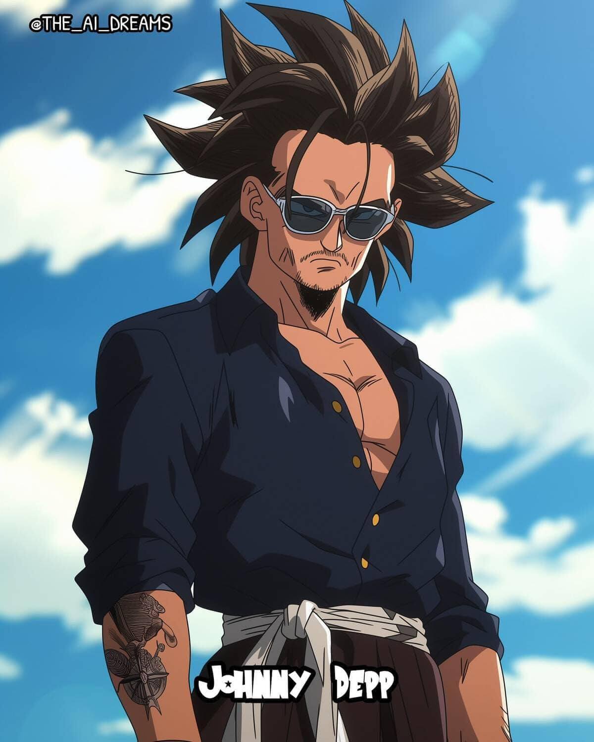 Así se vería Johnny Depp en el universo de Dragon Ball Z según una inteligencia artificial
