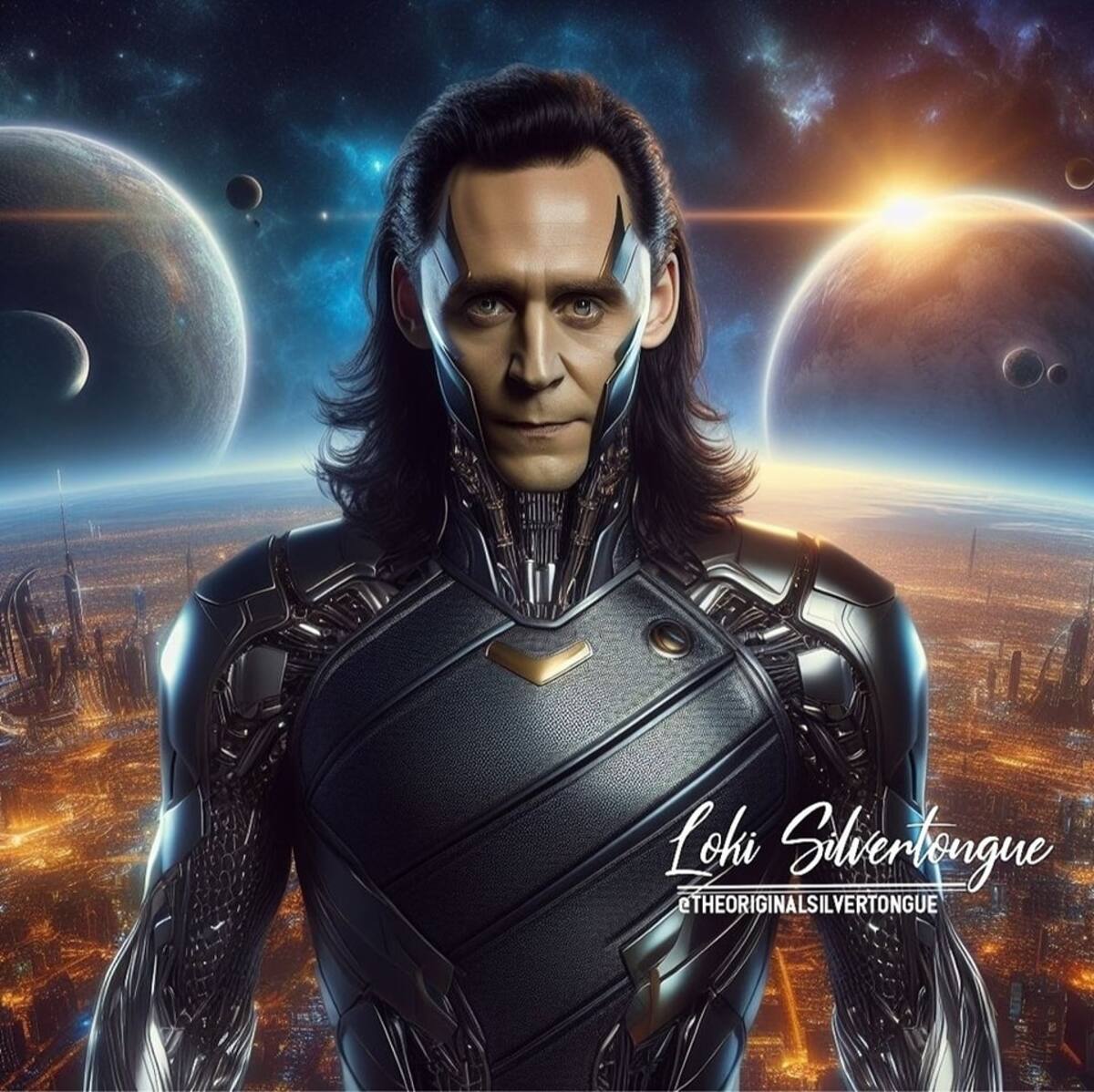 Loki en estilo cyberpunk se´gun una inteligencia artificial