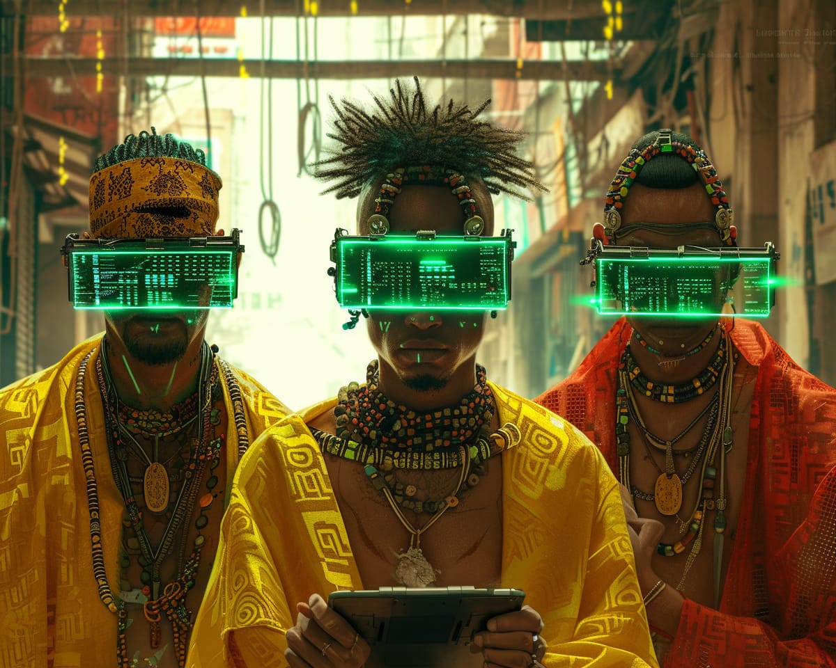 La realidad virtual de los de rio de janeiro en estética cyberpunk