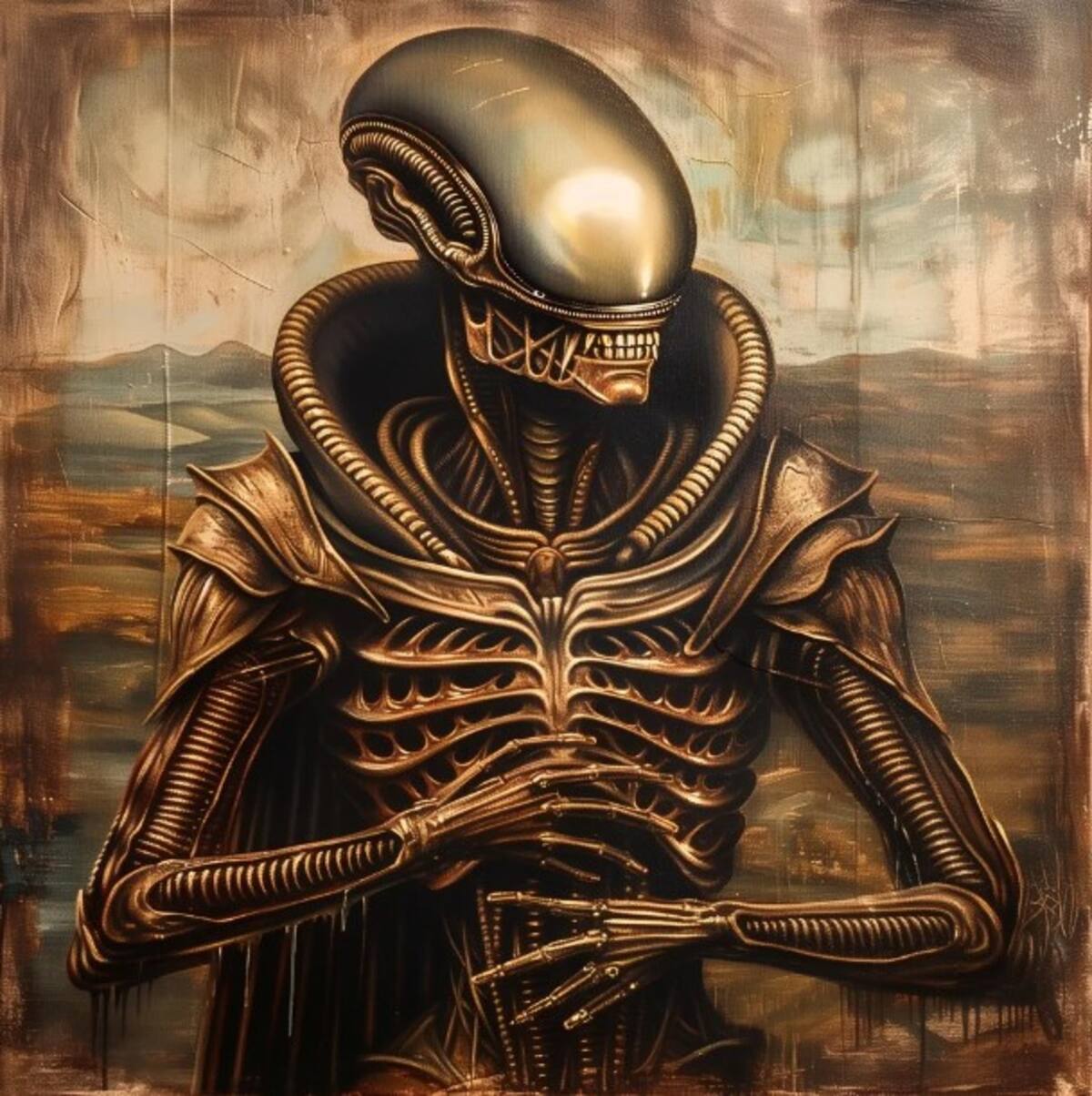 El Xenomorfo de las películas de Alien en La Mona Lisa de Leonardo Da Vinci