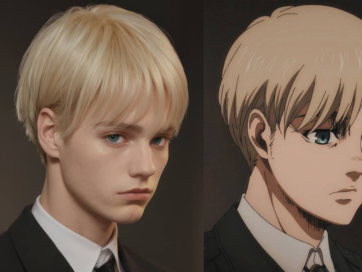 Así se vería Armin de Attack on Titan en la vida real, según la inteligencia artificial