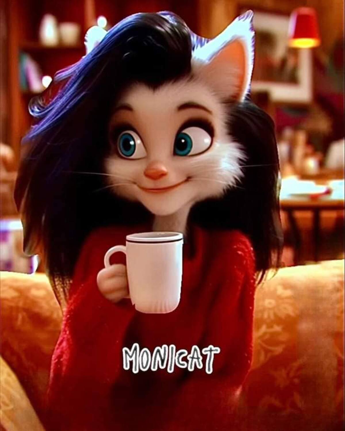 Monica en versión gato según una IA