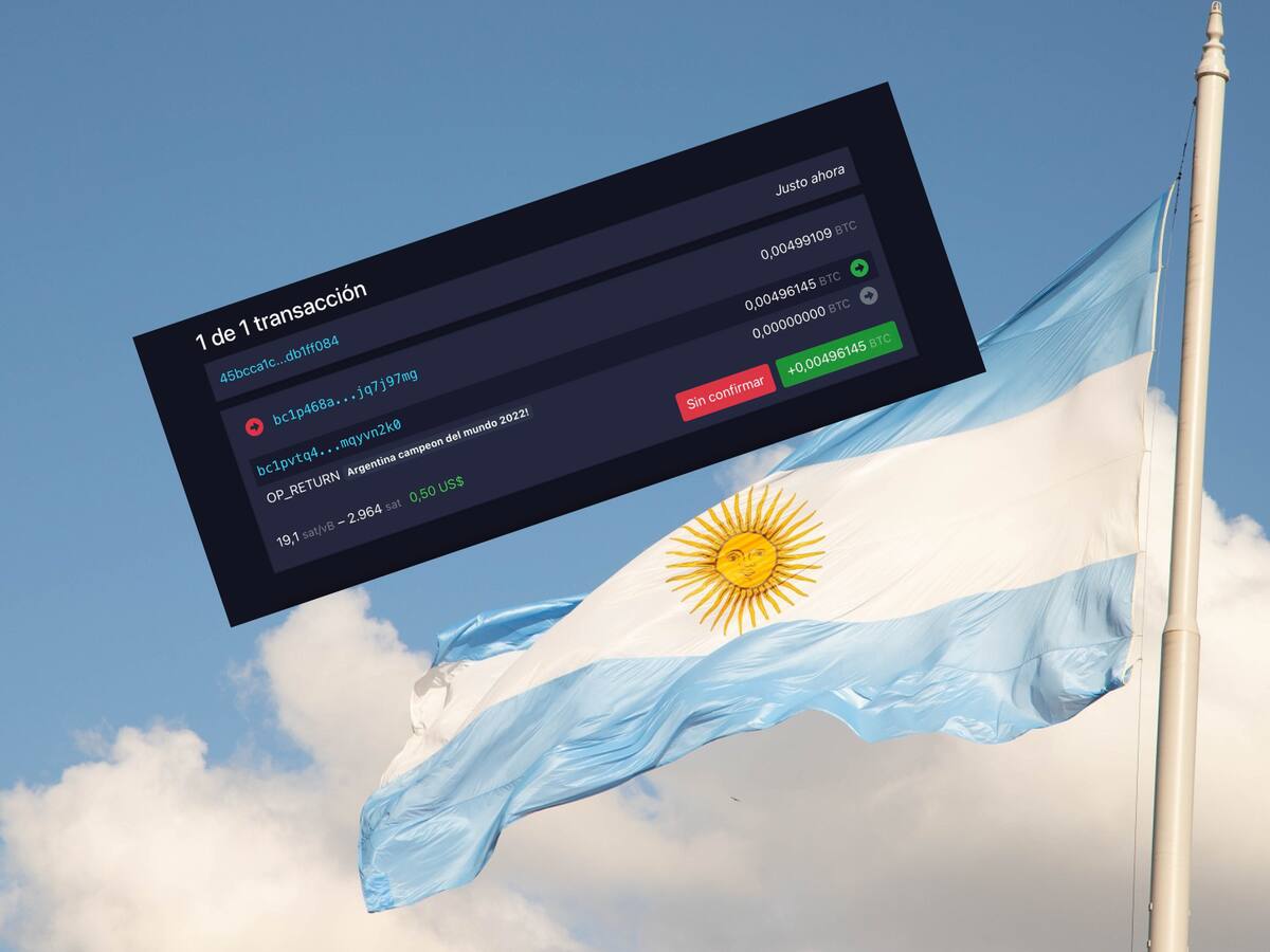 "Argentina Campeón del Mundo 2022": Usuario inmortaliza mensaje en la blockchain de Bitcoin