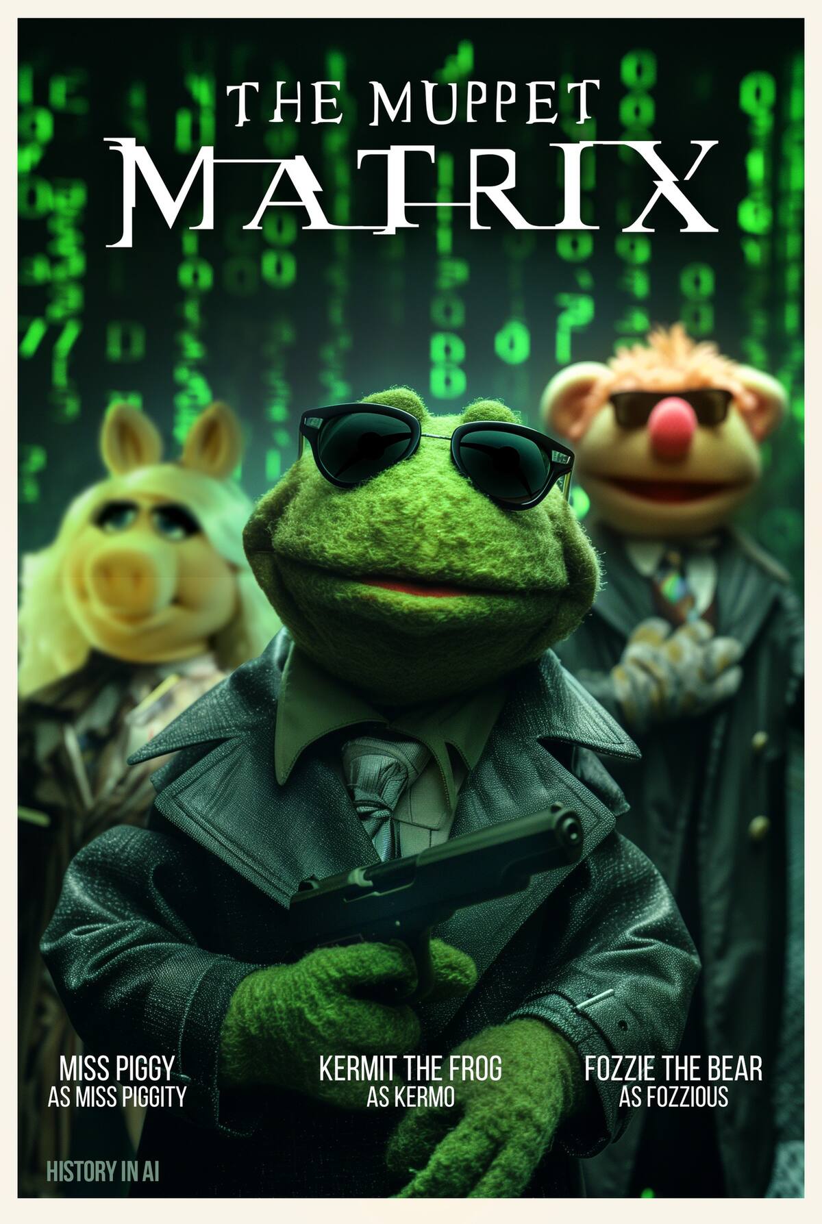 Muppets en estilo de Matrix según una IA