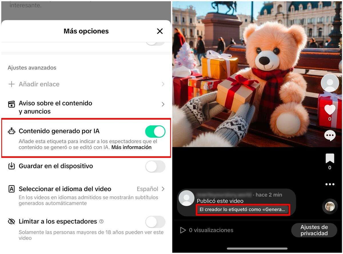 Hay quienes quieren hacer pasar el contenido generado por IA como real. La solución de TikTok: etiquetas automáticas