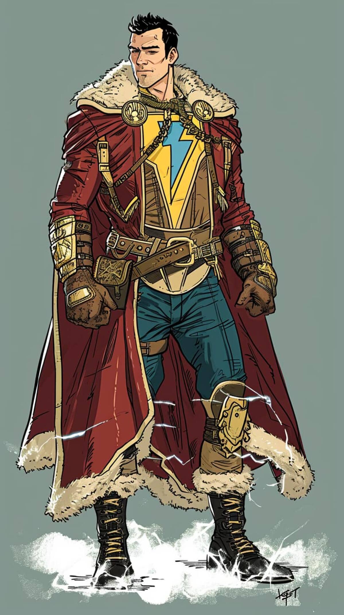 Shazam! en estilo steampunk según una IA