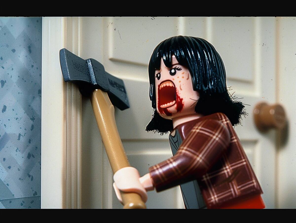 Wendy huyendo en versión lego según una IA