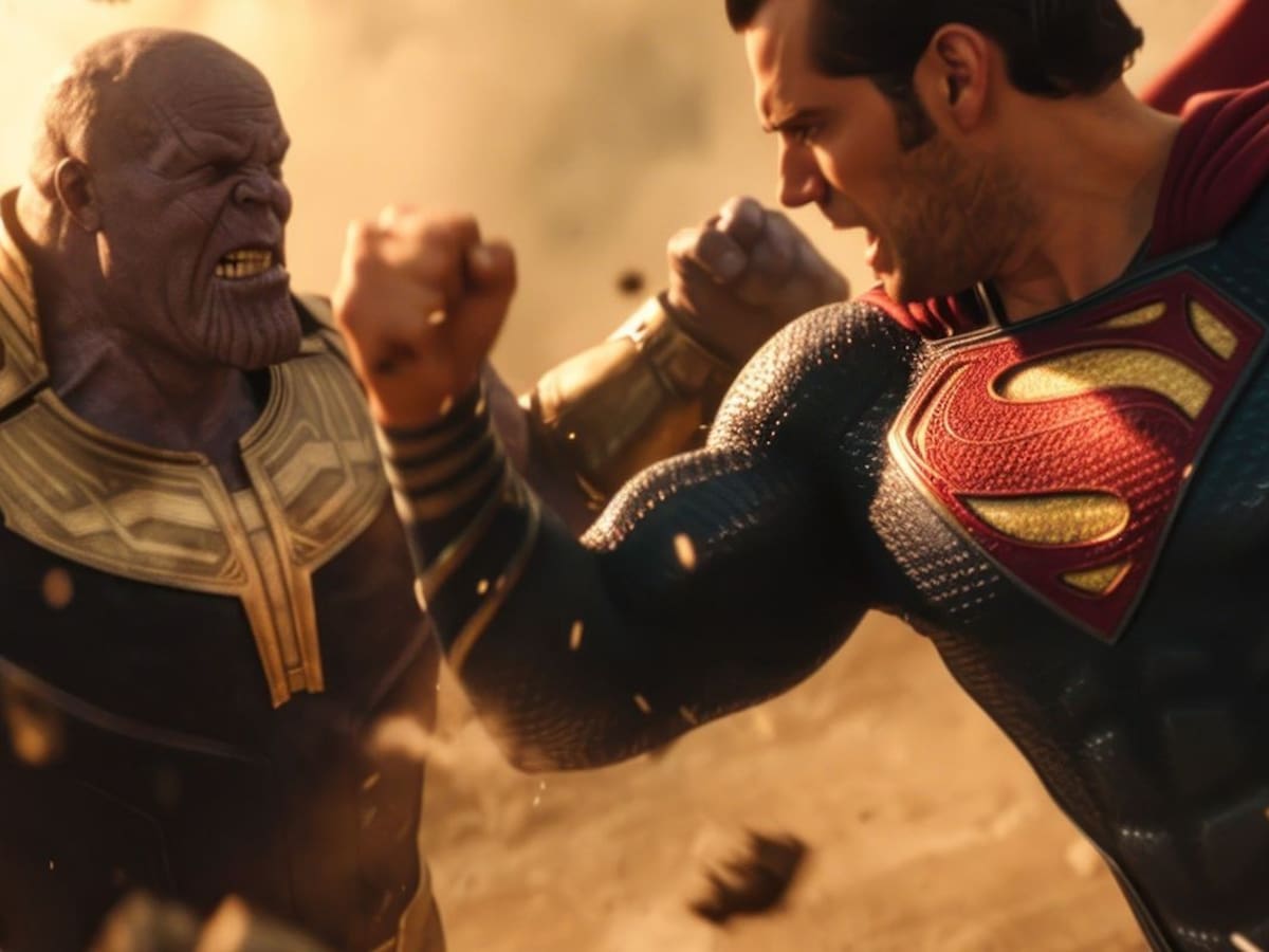 Así se vería un enfrentamiento entre Thanos y Superman según una inteligencia artificial
