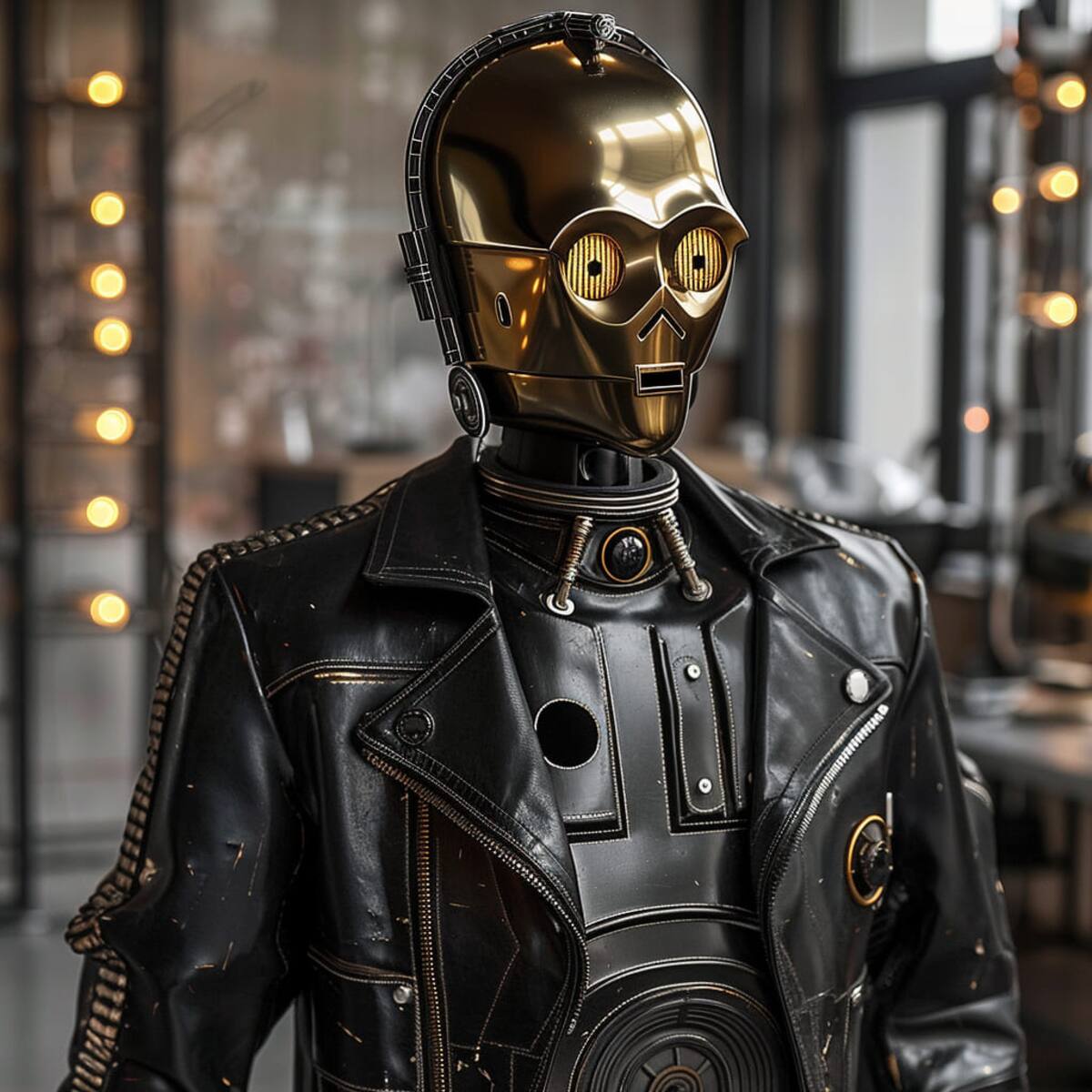 C3P0 con la clásica chaqueta del T-800