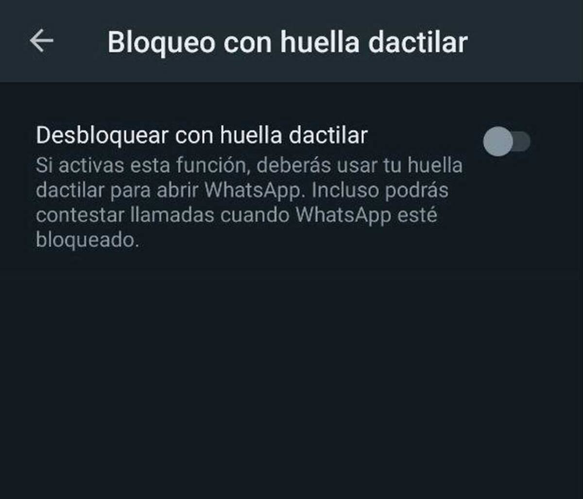 Esta es la opción que debes procurar al usar la contraseña en tu WhatsApp