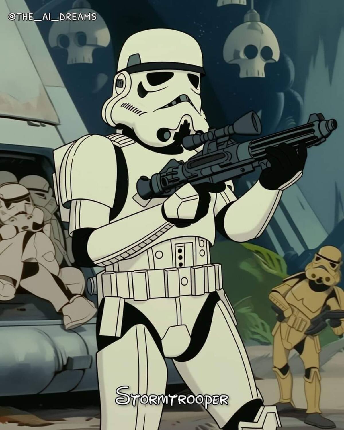 Stormtrooper en versión Disney según una IA