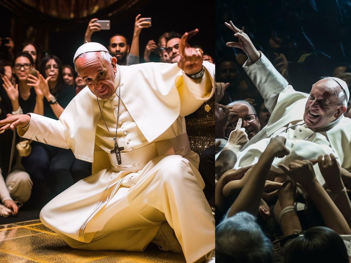 Inteligencia artificial imagina al Papa Francisco bailando como todo un rockstar