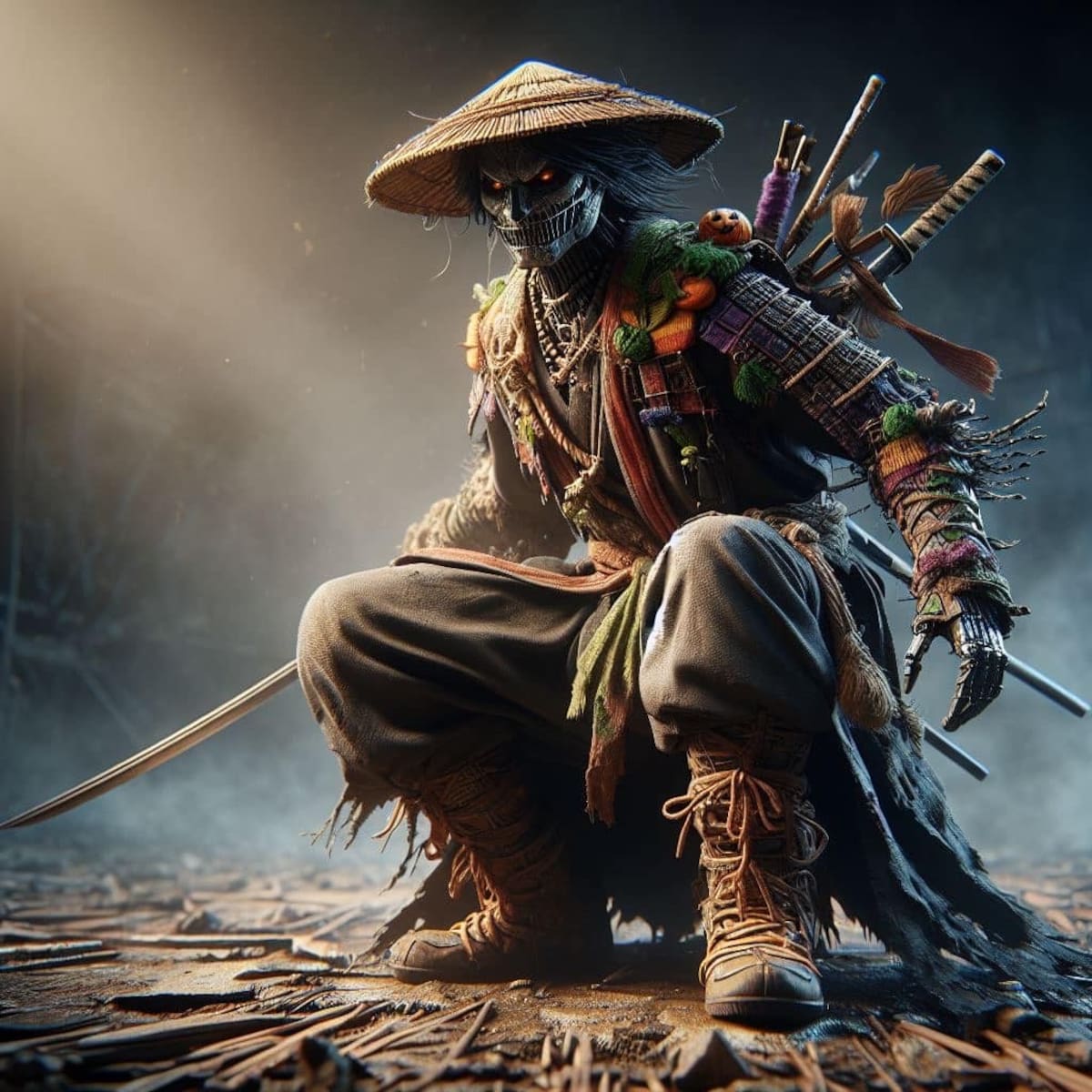 Inteligencia artificial muestra cómo se vería Scarecrow al estilo samurai