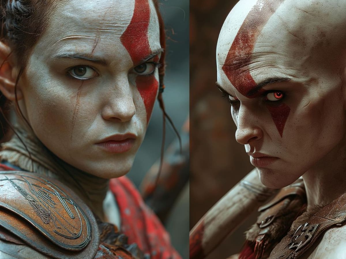 God of War: Así se vería Kratos en versión femenina, según la Inteligencia Artificial
