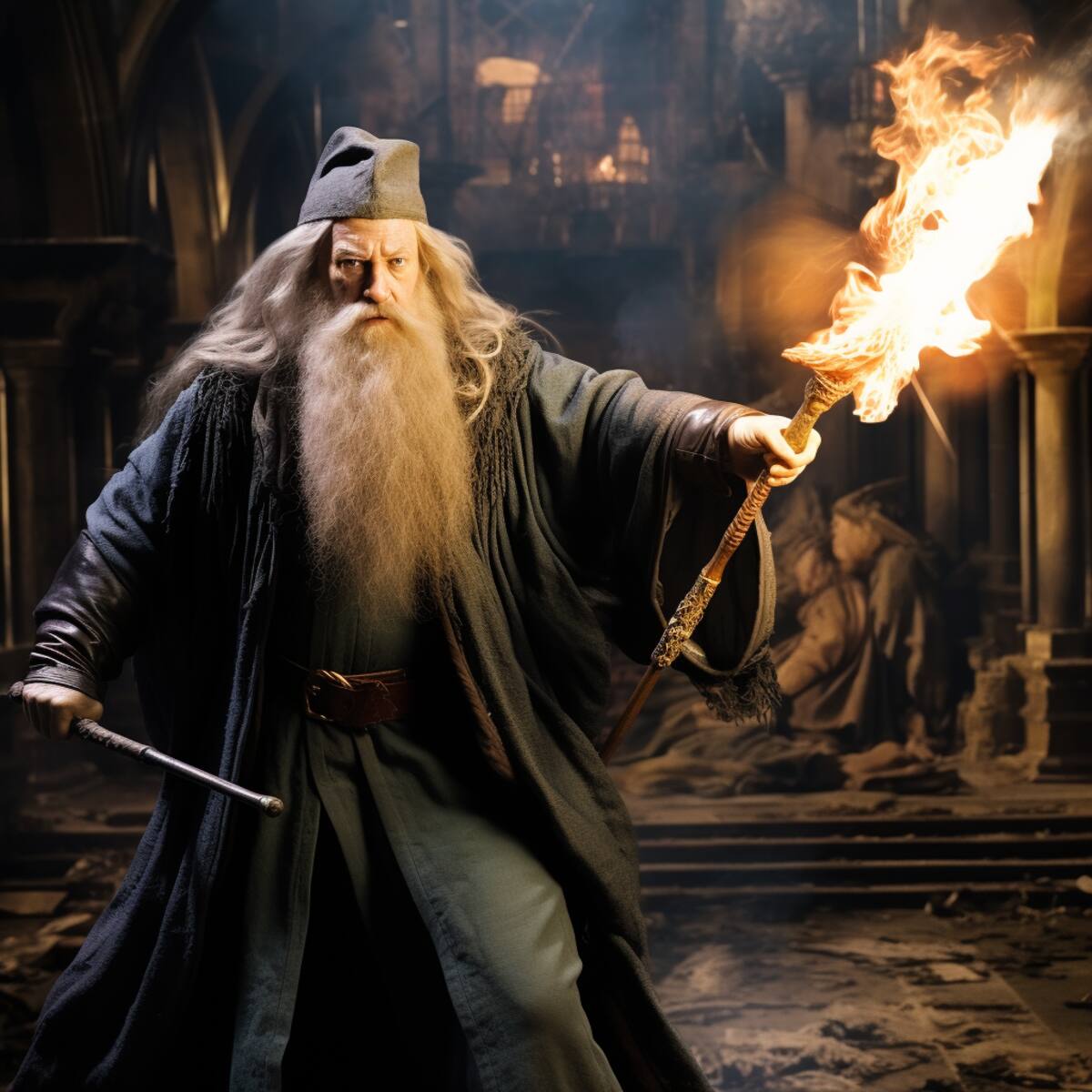 Gandalf no sólo recurriría a su bastón, sino también a su espada