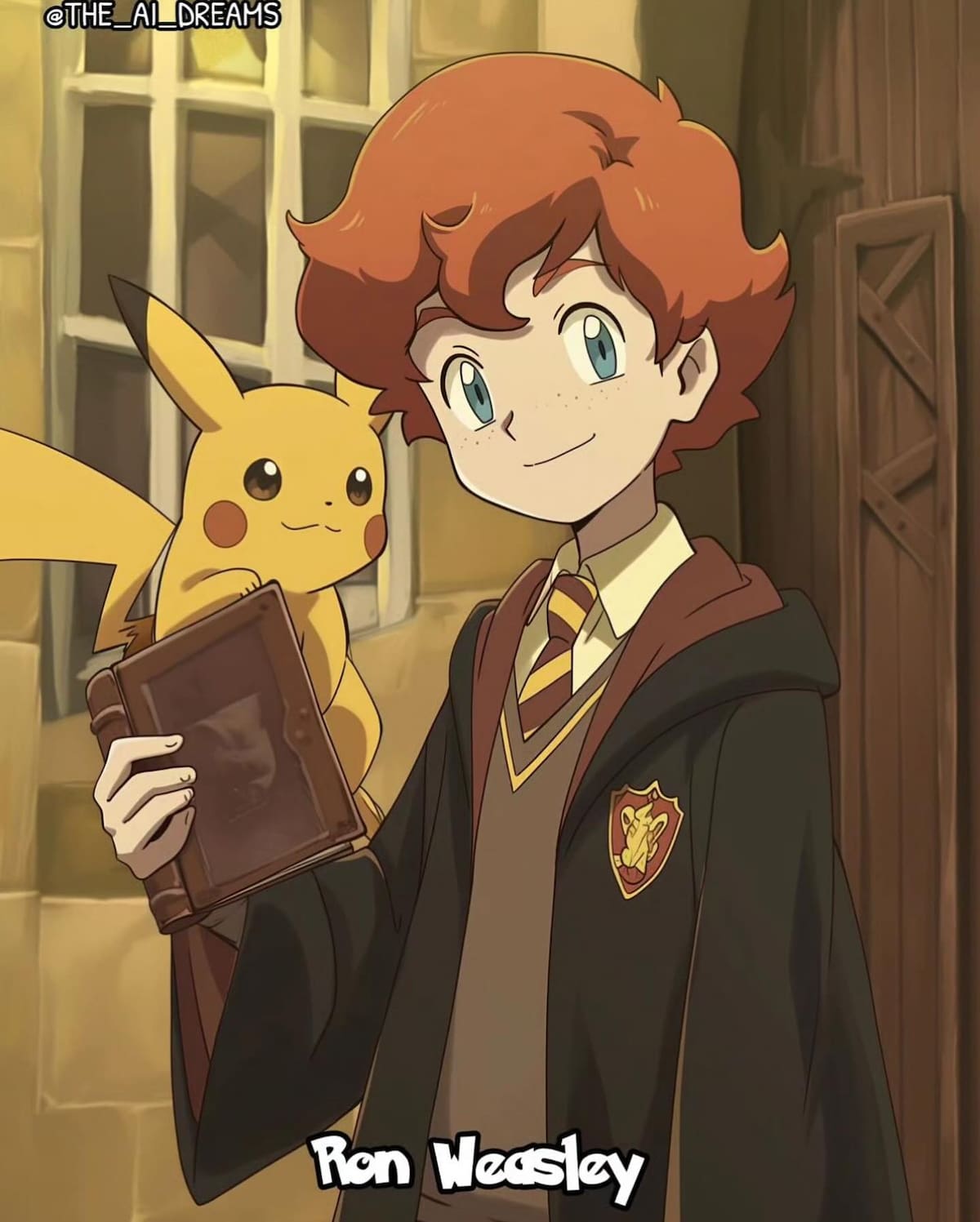 Ron de "Harry Potter" en el universo Pokemon segun una IA