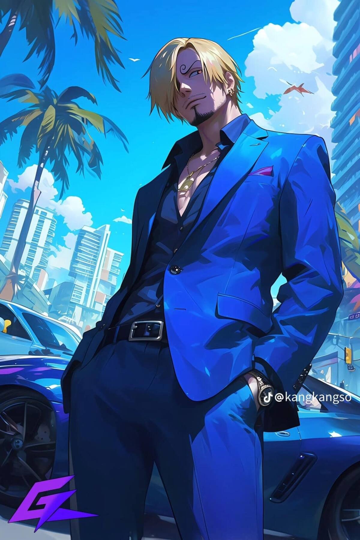 Sanji en el universo de GTA según una IA