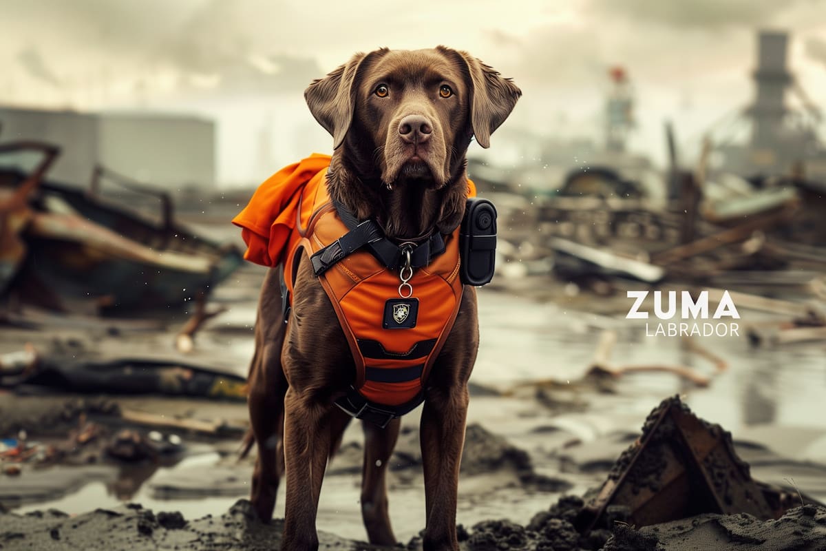 Zuma de Paw Patrol en vida real según una IA