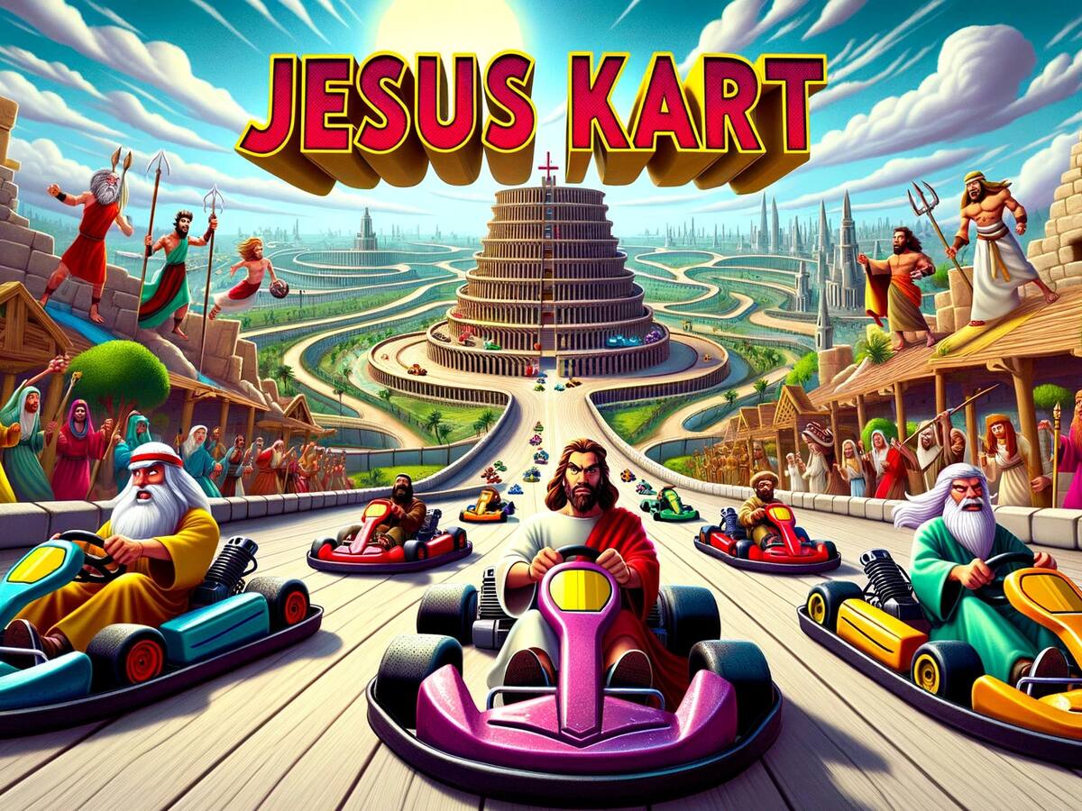 Jesus Kart: Así se vería un videojuego con temática de la Biblia según una IA