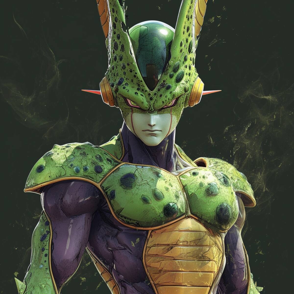 Con ayuda de la IA la apariencia de Cell es sumamente hostil.