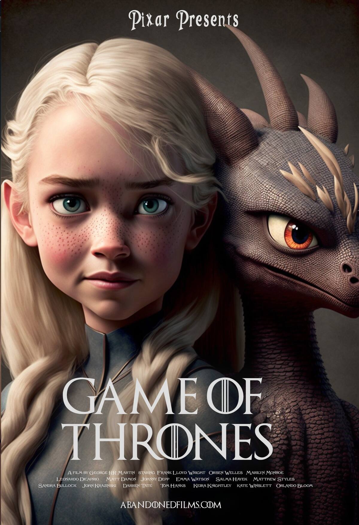 Khaelesi y Dracarys en estilo pixar según una IA