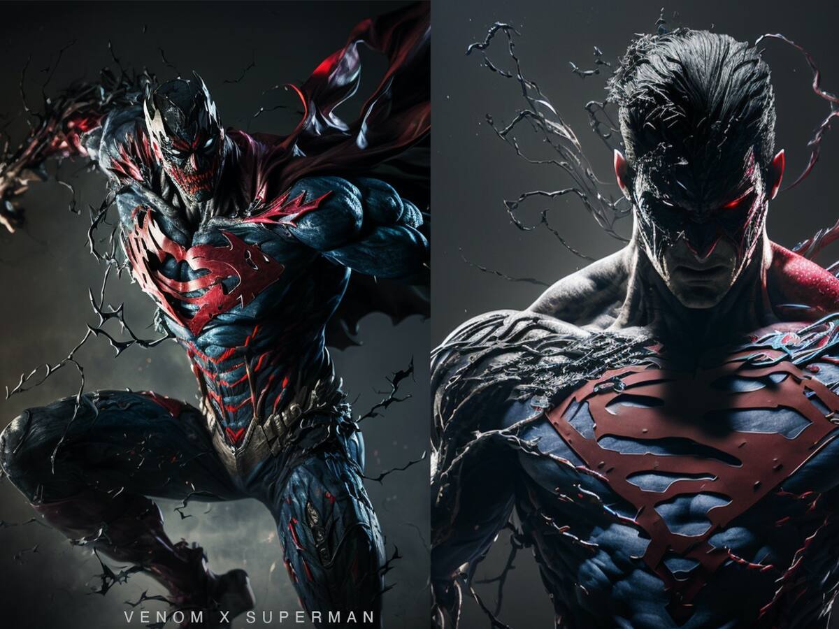 Conoce cómo se vería la fusión de Superman y Venom según una Inteligencia artificial