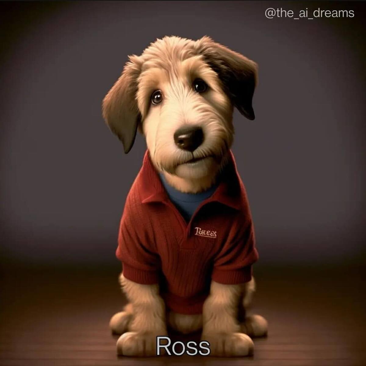 Ross de Friends en estilo cachorro según una IA