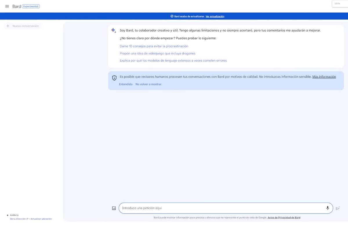Por ahora, la única forma de aprovechar todo lo que Bard ofrece es a través de una plataforma de Google.