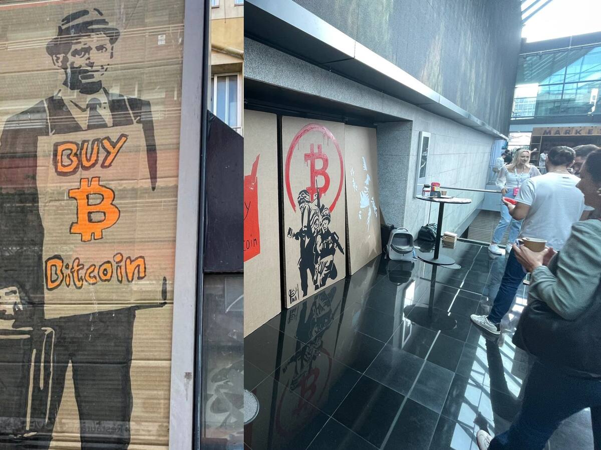 Aficionado de Bitcoin pinta graffitis de la criptomoneda en las calles de España