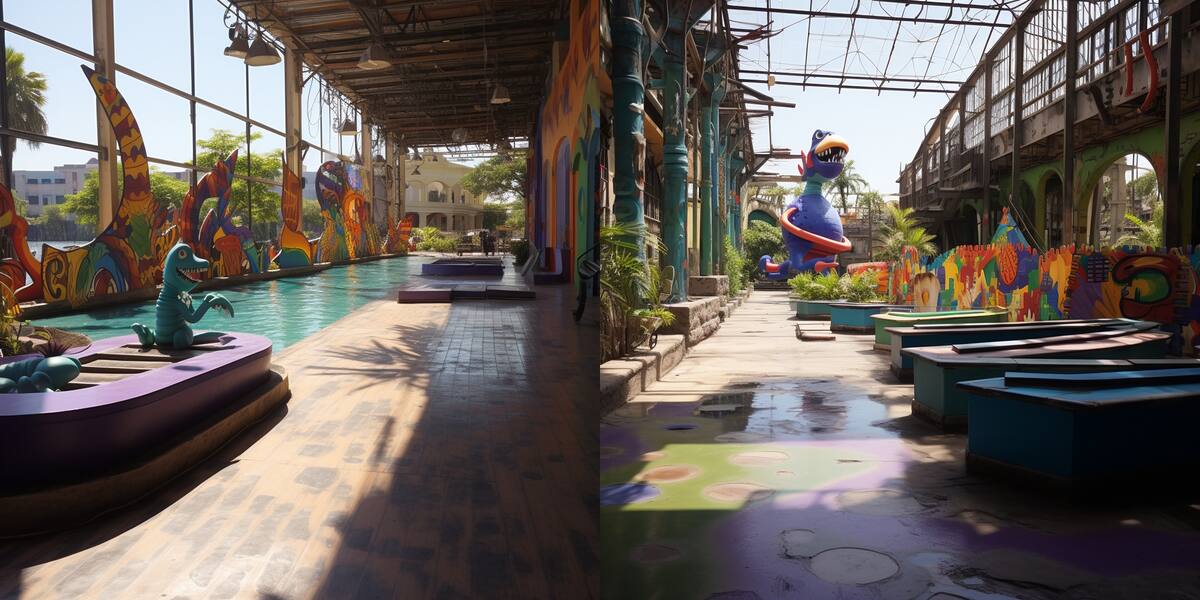 Toboganes, albercas, juegos arcade y demás, podrás divertirte por siempre aquí, pero jamás salir.