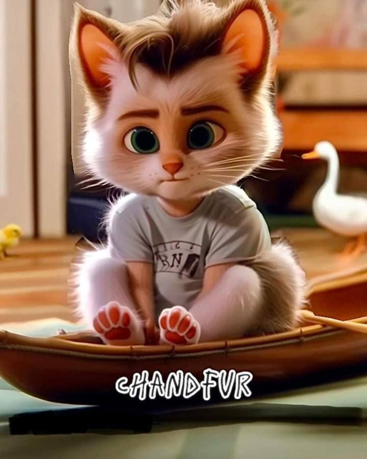 Chandler en versión gato según una IA