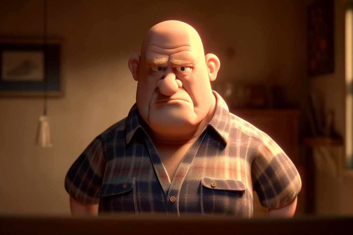 Hank en estilo Pixar según una IA