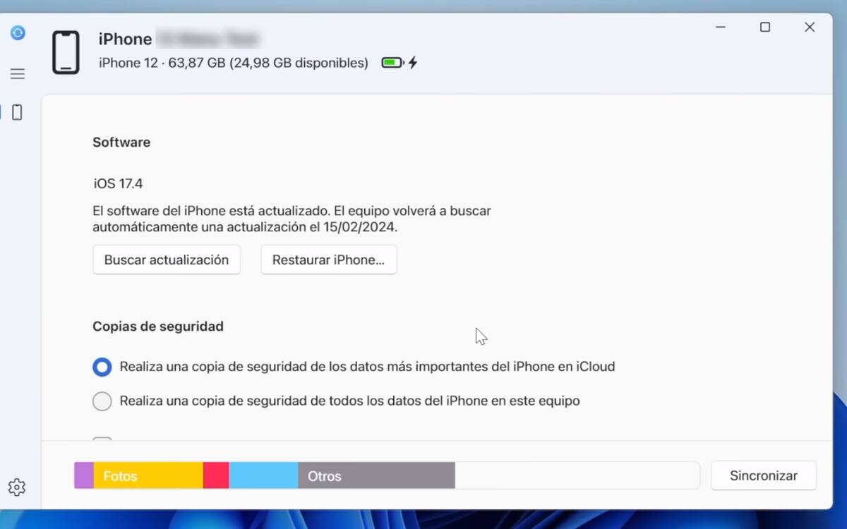 Para evitar problemas al migrar de una aplicación a otra, sugerimos respaldar tus datos en las apps de Apple a través de iCloud, el servicio de almacenamiento digital de la compañía. Fuente: Captura de pantalla.