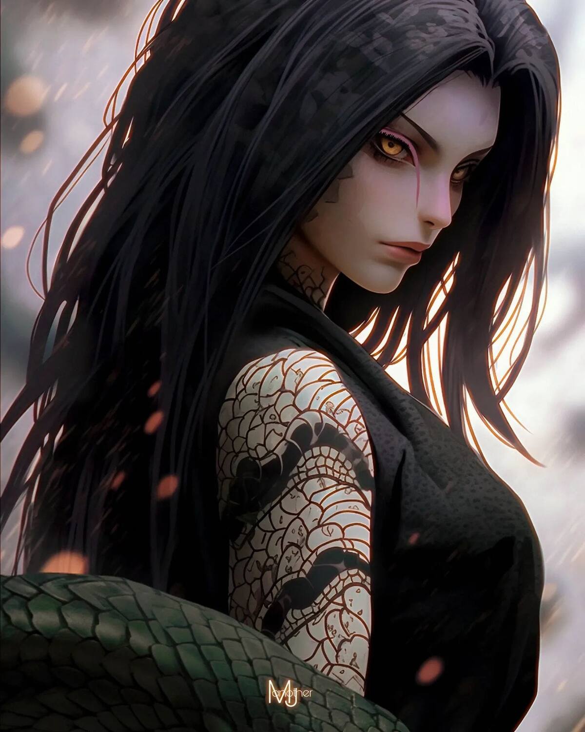 Orochimaru en su versión femenina según una IA