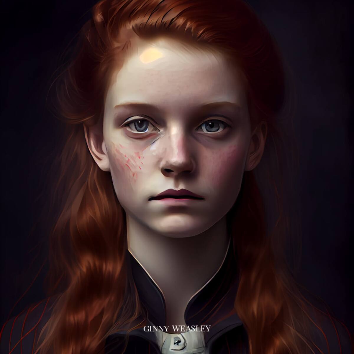 Ginny en estilo de Tim Burton según una IA