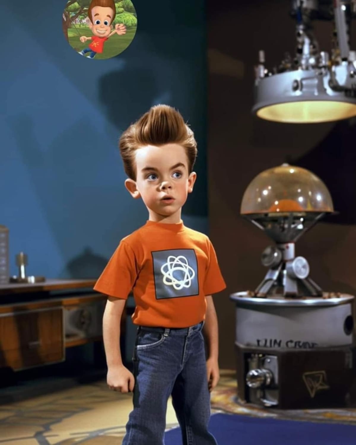Un niño genio con cabello abultado y una mente prodigiosa para la ciencia, siempre listo para enfrentar aventuras intergalácticas.
