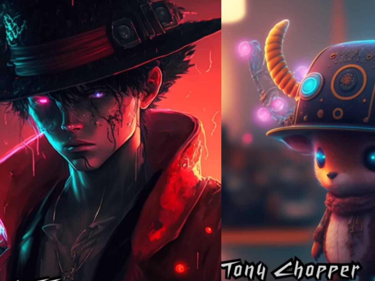 Inteligencia artificial muestra a los personajes de "One Piece" en un mundo cyberpunk